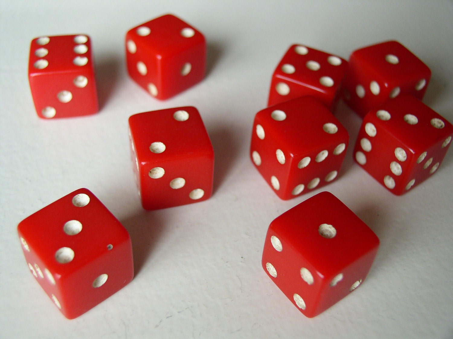 Vintage Red Bakelite Dice