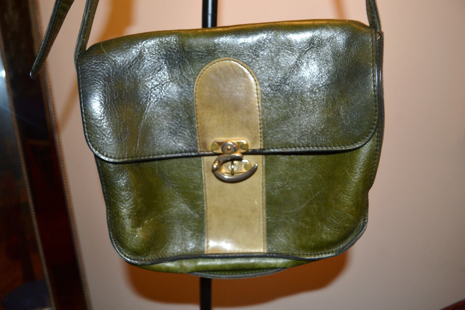 Olive Green Leather Bag 