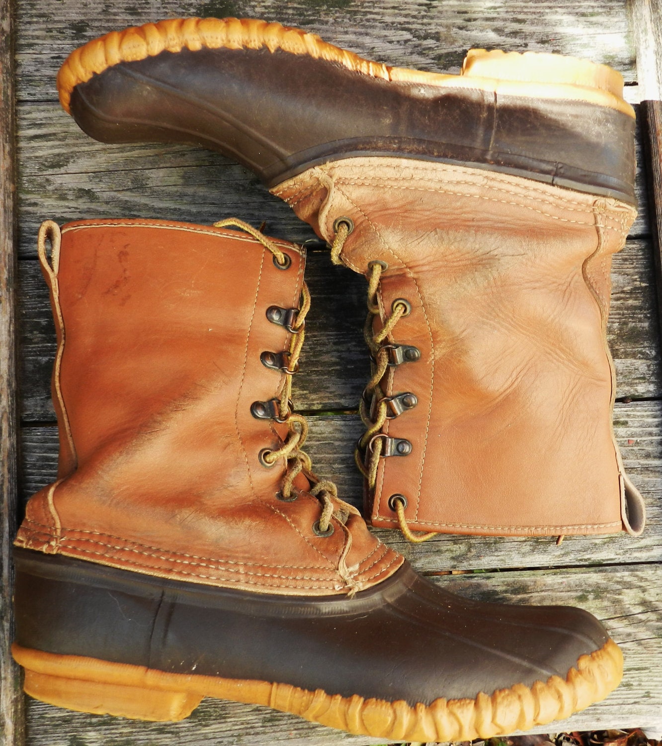 Vintage LEather Rubber Lacrosse Duck Boots Size 11