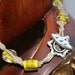 Yellow stone and hemp bracelet