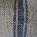 Antique European Grain Sack Pillow Faded Blue Stripe reserved for Noreen