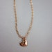 Rose gold hammered heart necklace thai karen hill tribe rose gold chain minimalist modern vintage