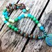 handmade beaded necklace, green beaded necklace, chunky beaded necklace, blue necklace, rustic beaded necklace, fern necklace, wood necklace
