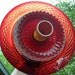 RESERVED FOR GAIL-Red Glass Flower Garden Yard Art