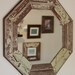 21 inch Octagon Mirror made from Old Light Sage and White Reclaimed Hardwood Flooring