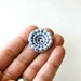 Ceramic Button - Vintage Style Dots Circles - Sky Blue