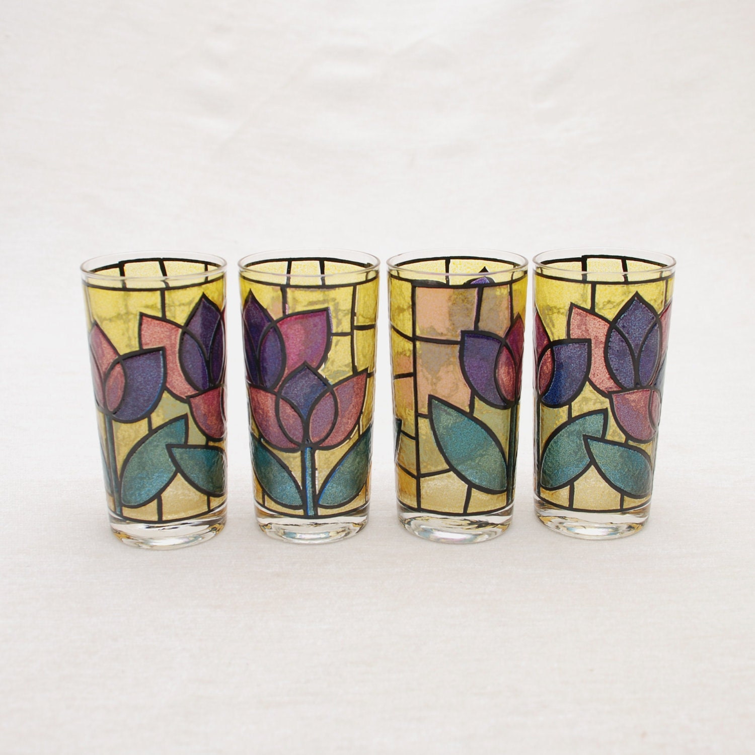 drinking glasses retro