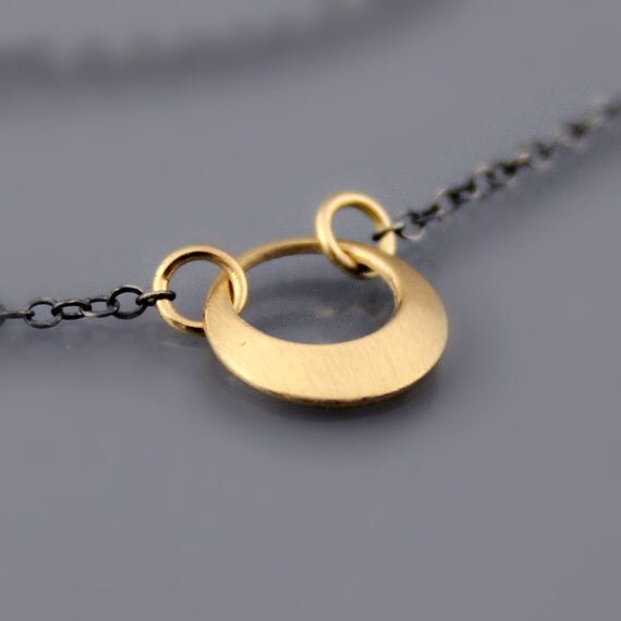 Small 14 Gold Loop Necklace Sterling Silver by LisaHopkinsDesign
