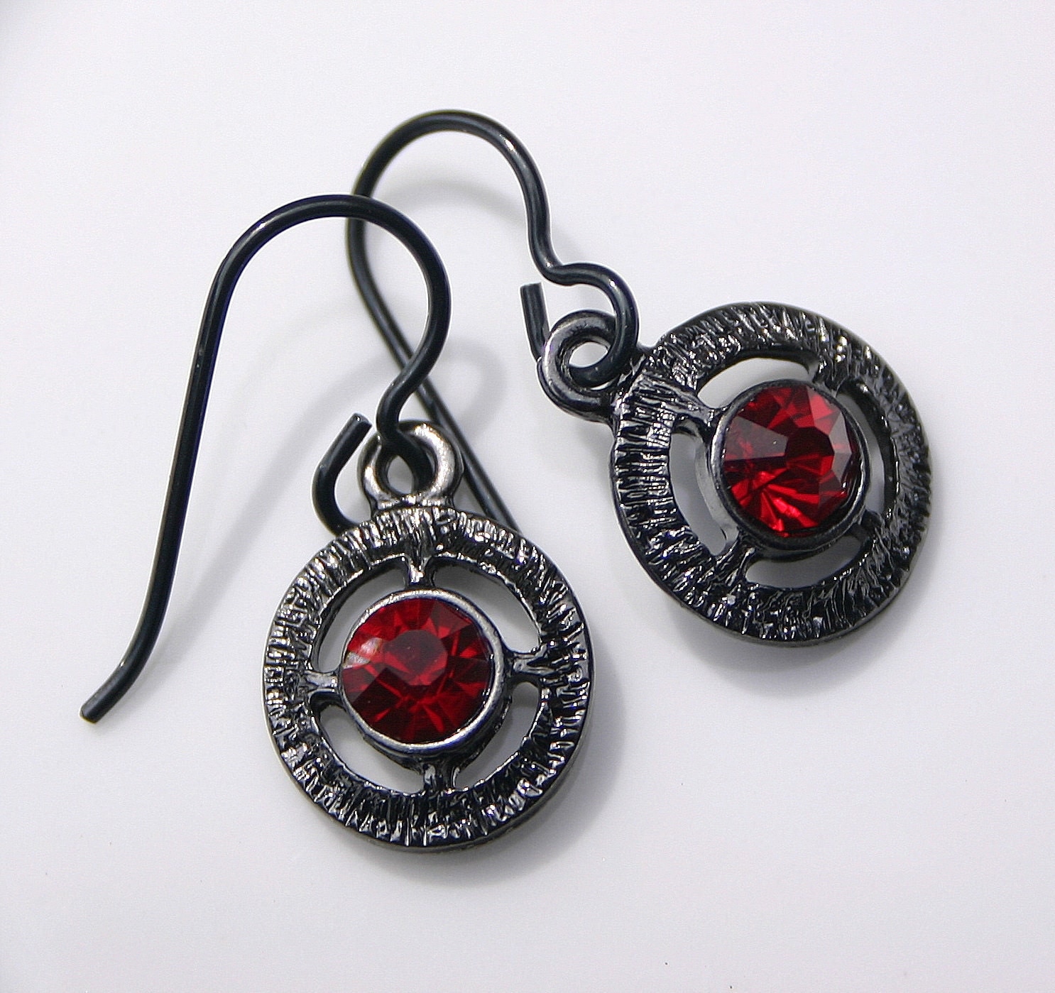 Red crystal drop earrings Clearance