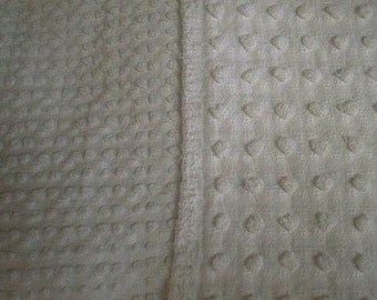 Morgan Jones WHITE on White Double Sided POPS Vintage Chenille Bedspread Fabric - 18" X 24"