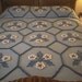 RESERVED - BLUE with WHITE and Royal Blue Needletuft Flowers Vintage Chenille Bedspread - Free Shipping