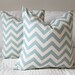New 20" x 20" Village Blue/Natural Chevron Throw Pillow Cover