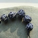 Chunky Blue Ceramic Pottery Glazed Beads - 5 beads