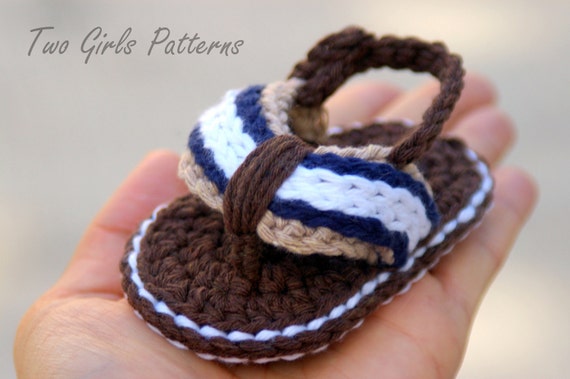 Baby Booties Crochet Pattern for Sporty Baby Flip Flop Sandals 