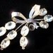 Coro Rhinestone Sterling Silver Brooch Big Bold Classy Vintage 1950's Designer Signed Old Hollywood Glam Jewelry