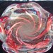 Really Cute Retro Heavy Glass Pink Swirled Candy Dish or Serving Dish