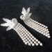 Vintage Rhinestone Earrings Long Dangly Mad Men Mod Rockabilly Black Tie Formal Jewelry