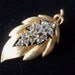 Vintage Rhinestone Brooch Leaf Motif 1950's 1960's Mad Men Mod Hollywood Regency Jewelry Mid Century Modern Black Tie Formal