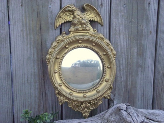 Gold Federal Bullseye Mirror With Eagle