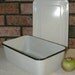 XL White Enamel Refrigerator Pan with Cover