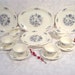 Homer Laughlin Dresden Imperial Blue Dinnerware 16 PC Set - Plates Cups Saucers Platter Sugar Creamer