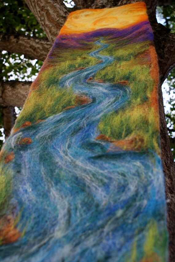 Hand Felted River Tapestry