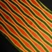 Bold green, orange and yellow crooked stripes - Vintage Japanese Silk