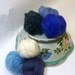Wool roving for needle felting, fiber assortment, sampler Wooly Buns in The Blues, 1.5 oz