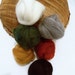 Wooly Buns Christmas fiber assortment for needle felting, holiday colors