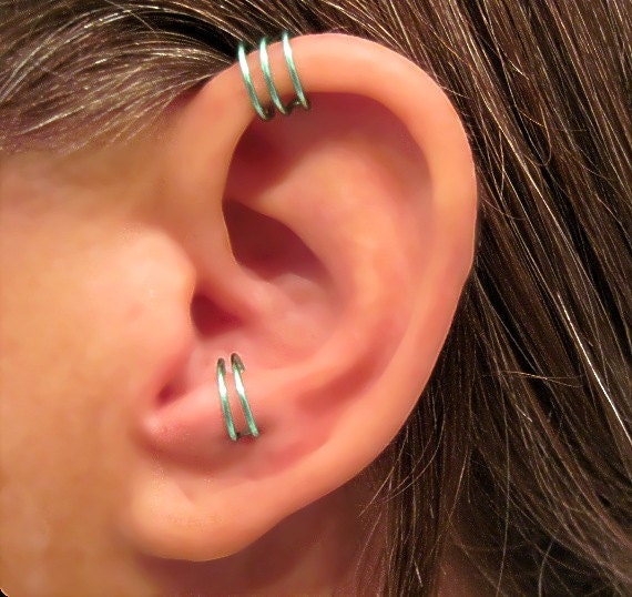2 cuffs no piercing 1 helix cuff ear cuff triple 2 cuffs no piercing 1 helix cuff ear cuff triple