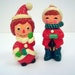 RESERVED 4 THERESA 70s Retro Christmas - Raggedy Ann and Bundle Boy - Plaster Chalkware Figurines