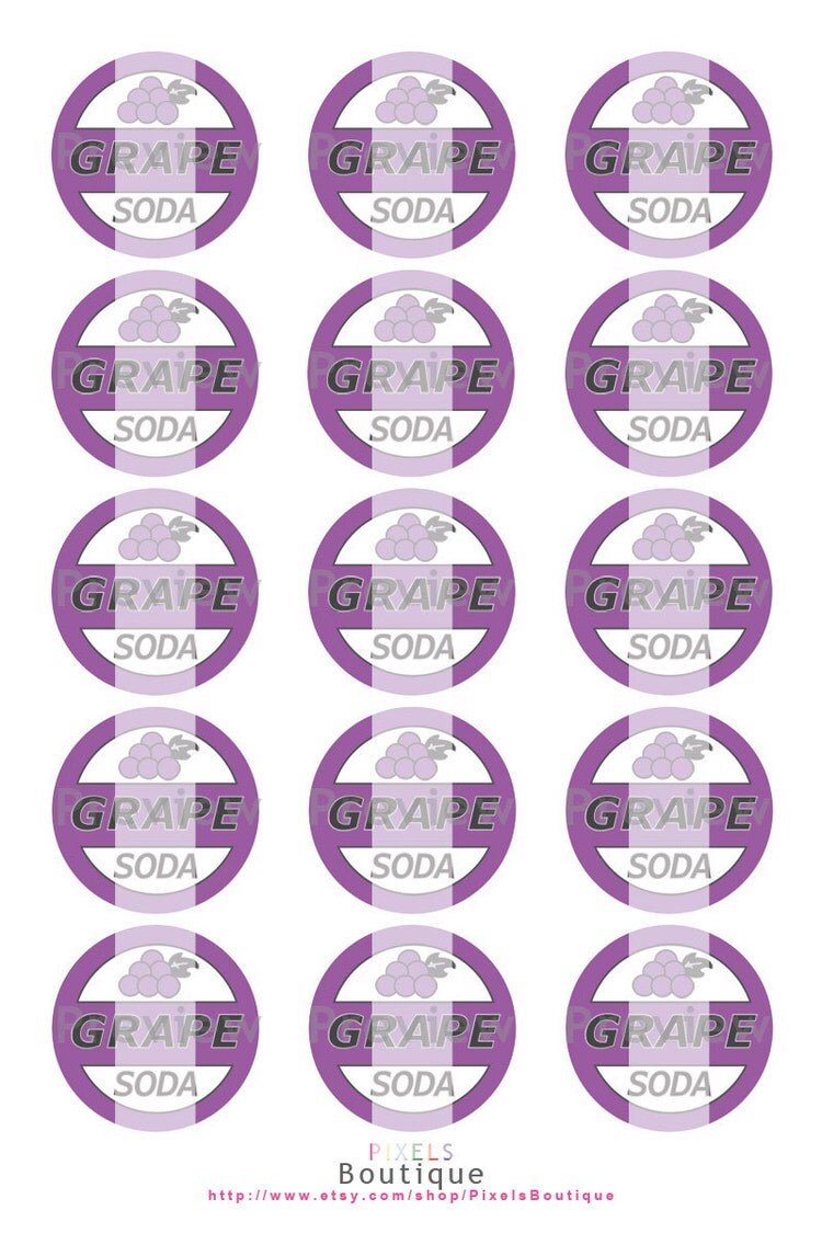 Ellie Grape Soda Badge Up Digital Collage Sheet by PixelsBoutique