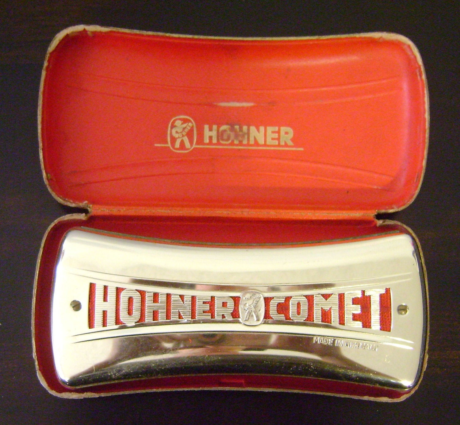 M Hohner Comet C & G Double Harmonica with Case