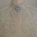 Vintage Lace Wedding Capelet Collar Neckpiece with Rhinestone Brooch