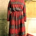 vintage 70s red southwestern dress. radiant in red stripes.