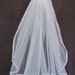 Ivory Single Layer Full Fingertip Veil with Organza Ribbon Trim