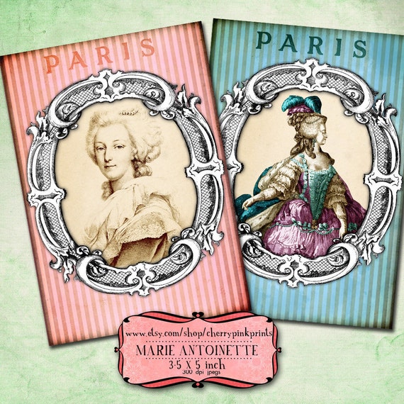 Marie Antoinette Finely Drawn Collage Sheet | Alpha Stamps