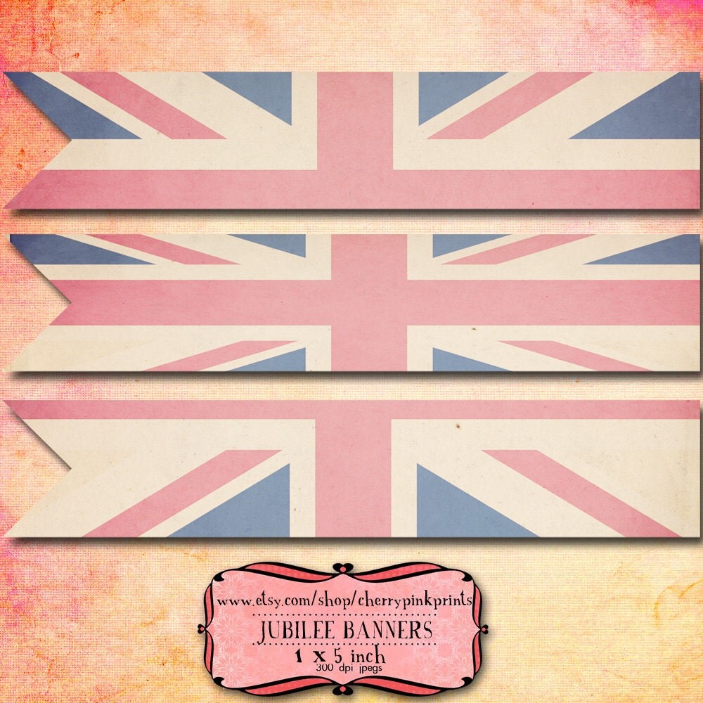 BRITISH BANNER great for your tea party 6 Banners Scrapbook