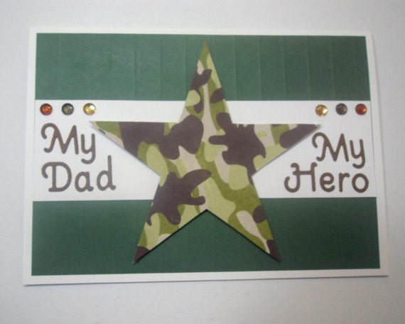 Download Items similar to Military Dad Card, Camouflage, Hero ...