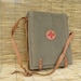 Vintage 1940's Army Green Canvas Red Cross First Aid Kit Case Bag