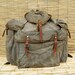 Vintage 1940's Military Very Large Washed Out Green Canvas Backpack
