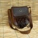 Vintage Lady's 1970's Brown Leather Bag With Fringes