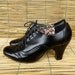 Vintage Lady's 1980's Black Faux Leather Shoes Size EUR 37 US Woman 6 1/2