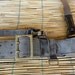 Vintage 1940's Army Brown Leather Belt Fit from 34" to 50" waist