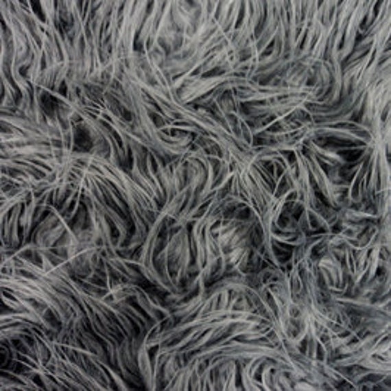 Fur Rug Photo Prop Dark Gray Long Shaggy Luxury Fur