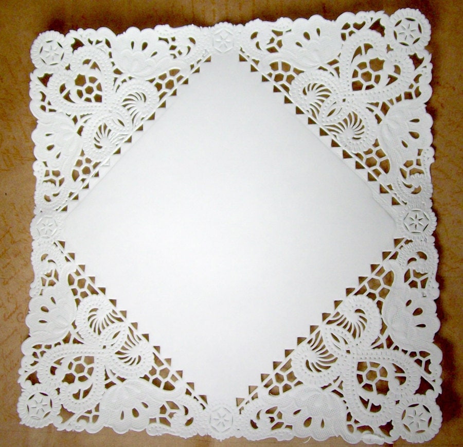 Square Paper Doilies 50 doilies 8 inch white