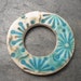 Mod Burst- handmade ceramic hoop pendant bead 8918