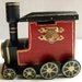 Train Engine Box - red train trinket box, train bank, wood train, choo choo