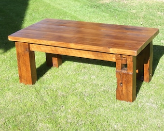 The Bartlett Barn Beam Coffee Table - Handmade with Reclaimed Wood by Arcadian Cottage