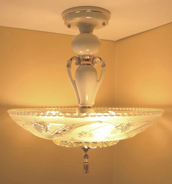 Items similar to Light Fixture Vintage Elegant Porcelier on Etsy